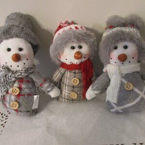 Set of 3 Snowman  Stocking Stuffers, Decorations, Gift, Ornaments